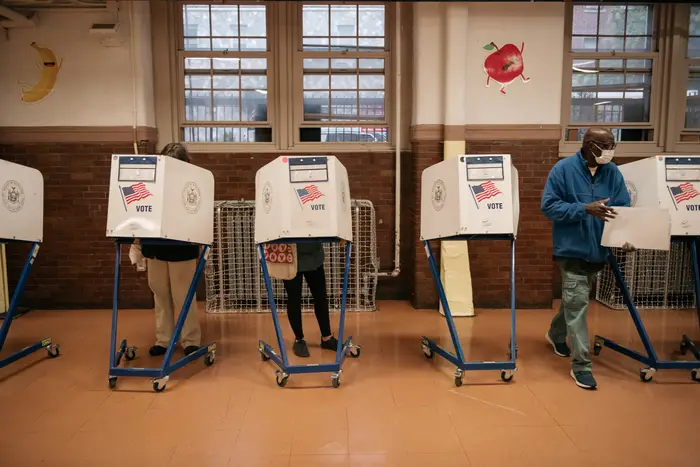 voting booths in Crown Heights